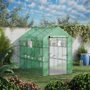 Mini Serra Moderna Facile da Montare con Struttura in Acciaio Zincato e PVC/PE per Uso Domestico e Giardino - Product Image 1