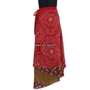 2026 Ladies <b>Skirts</b> - Reversible Two Layer Silk All Piece <b>Wrap</b> <b>Skirt</b> Women Fashion Lovely Indian Silk Fabric Long <b>Skirt</b> Boho Maxi - Product Image 3