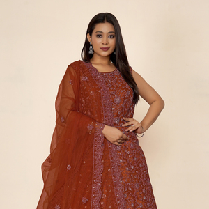 Vestido de Noche Modesto con Corte en A, Bordado en Red, con Lentejuelas y Hilos Abundantes, Patrón Fluido y Elegante, Perfecto para Bodas y Eventos Festivos - Product Image 4