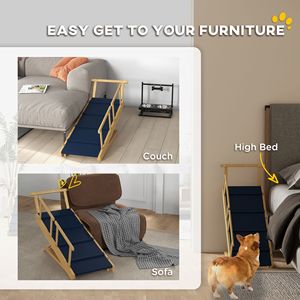 Rampa Plegable para Perros con Altura Ajustable y Tapete Antideslizante, Escalones para Mascotas para Perros Pequeños a Grandes, Producto para Camas y Accesorios - Product Image 5