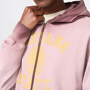 Sweat à capuche zippé pour homme, de haute qualité, délavé, brodé, personnalisé, en jersey épais et surdimensionné - Product Image 2