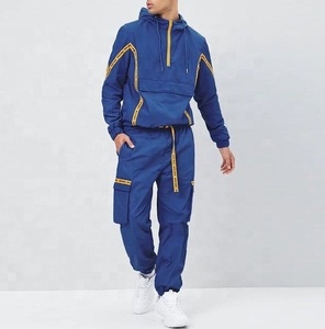 Combinaison de survêtement en nylon unisexe personnalisée OEM veste réfléchissante pantalon deux pièces à fermeture éclair 100% coton survêtement de sport pour hommes de grande taille pour l'hiver - Product Image 2