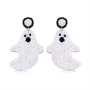 Boucles d'oreilles pendantes modernes en perles brodées à la main, tendance pour mariage, cadeau festif pour femme, artisanat de couture - Product Image 6