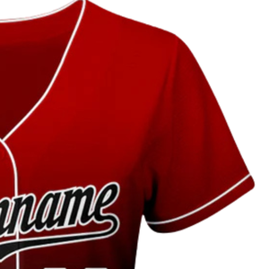Red Black White Fashion Baseball Jersey for Men Button Down Team Uniform Breathable Lightweight <b>Athletic</b> Tournament Sports - Product Image 5