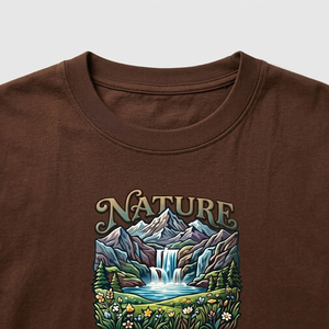 T-shirt en coton à manches courtes pour homme, imprimé paysage de montagne, coupe classique, col rond, décontracté, streetwear, haut graphique - Product Image 3