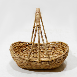 Ensemble de paniers tissés à la main en saule naturel, ovales et circulaires, avec poignée, et grands paniers en jonc de mer noir pour cadeaux - Product Image 3