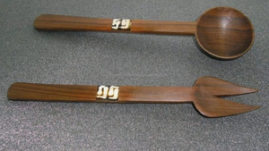 Cuillère en bois de luxe de haute qualité, écologique, avec manche en résine, pour mariage, fête et autres fonctions, taille personnalisable, couverts - Product Image 5