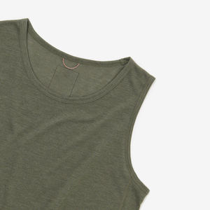 Camiseta sin Mangas de Algodón Verde Oliva para Mujer, Cuello Redondo, Estilo Casual de Verano, Largo Regular, Transpirable, Elástica, Talla Grande, Marca PIHA SPORTS - Product Image 5