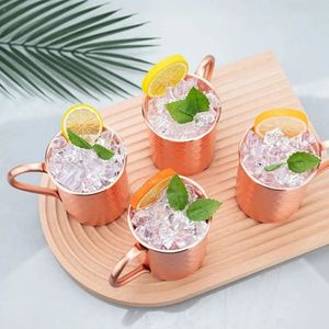 Elegant Copper Mule <b>Mug</b> <b>Set</b> with Handmade Hammered Surface and Reusable Straws for Home Kitchen and Bar Accessories - Product Image 2
