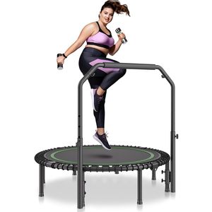 Trampolino Fitness Pieghevole da 51 Pollici, Stabile e Silenzioso, con 4 Leve, Carico Massimo 450 libbre, Trampolino per Esercizi - Product Image 1