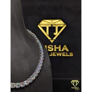 Luxury <b>Iced</b> <b>Out</b> Tennis <b>Chain</b> With VVS Lab Grown Diamonds In 925 Sterling Silver Hip Hop Fashion Jewelry By Trisha Jewels - Product Image 3