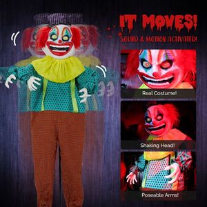 6ft Yellow Eyed Clown Outdoor Halloween Decoration - Product Image 5