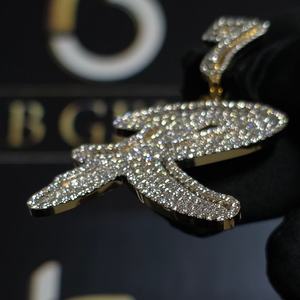 จี้รูปตัวอักษรแบบกำหนดเองประดับเพชรโมอิสซาไนต์ VVS เงินแท้ 935 พร้อมห่วง 7 ห่วง สไตล์ฮิปฮอป - Product Image 3