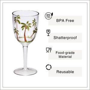 [Holar] Copas de Vino de Plástico Estilo Vacaciones de Verano, 12 oz, Irrompibles, para Resorts de Playa y Bares Junto a la Piscina - Product Image 2