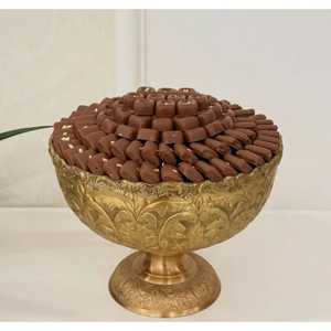 Elegant Silver Pedestal Sweet Stand Rope Edge Metal <b>Chocolate</b> Serving Bowl Luxury Mirror Finish Dessert Display for <b>Wedding</b> - Product Image 6