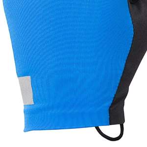 Qaswa Sports QS-CG-AYSO1 <b>Half</b> Finger Safety Cycling Gloves Blue Black Leather Polyurethane Coated Non <b>Slip</b> Drawstring Closure - Product Image 4