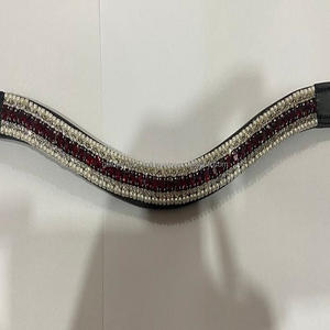 Bandes de sourcils de cheval en cuir faites à la main avec 5 rangées de cristaux strass vente en gros fabricant tailles personnalisées disponibles - Product Image 5