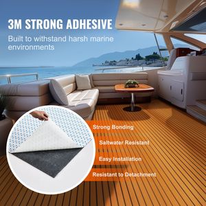 Tappeto Nautico Autoadesivo in Schiuma EVA Antiscivolo 239,5 cm x 90 cm con Bordo Scanalato, 2,2 m² per Barche e Yacht - Product Image 1