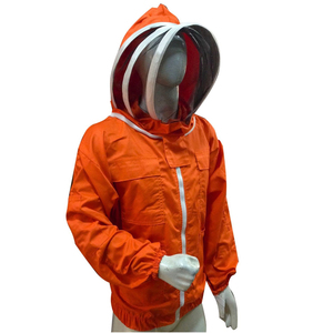 Orange Beekeeping Jacket with Ventilated Hood and Mesh Face Shield Protective Honey Harvest <b>Suit</b> for Beekeepers - Product Image 3