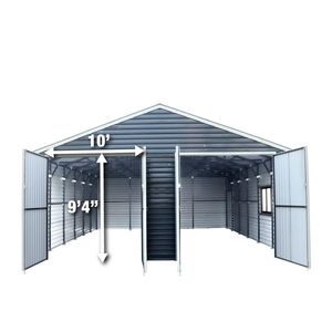 Remise de garage en métal 26 'X 30' Portes doubles avant de 9 'de haut Pic de 14' 780 pieds carrés Série 900 Double paroi Garantie limitée de 12 ans - Product Image 3