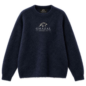 Women's Mohair Wool Blend Pullover Sweater Soft <b>Warm</b> Knit Crew Neck <b>Long</b> Sleeve Fuzzy Texture Autumn Casual Solid Custom - Product Image 1