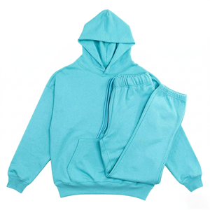 Conjunto Deportivo de Dos Piezas para Hombre, para Todas las Temporadas, con Forro de Felpa de Poliéster y Algodón, Estilo Casual, Color Plateado Acero - Product Image 4