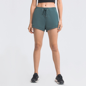 Shorts de Cintura Media para Mujer, con Estampado de Puntos, Cintura Elástica, Bolsillos, Transpirables, Tejido Informal, Corte Regular, 100% Algodón, con Ribete de Encaje - Product Image 1