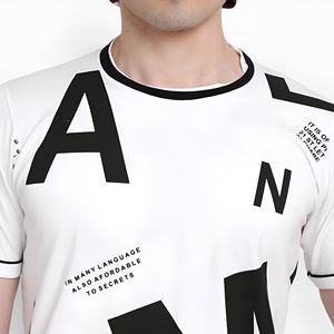 เสื้อยืดพิมพ์ลายตัวอักษรสำหรับผู้ชาย เสื้อยืดลำลองสไตล์สตรีทแวร์ แขนสั้น ผ้าฝ้าย แฟชั่นทันสมัย สไตล์ดีไซเนอร์ เสื้อฤดูร้อน - Product Image 6