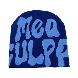 Gorro de Punto Acrílico Jacquard con Letras 'Mea', Versátil para Hombre y Mujer, para Otoño e Invierno, Ideal para Ciclismo y Deportes - Product Image 3