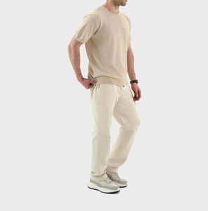 Wholesale T-<b>Shirt</b> Beige Knit Short Sleeve <b>Shirt</b> Timeless Casual Fashion Crew Neck Textured Knit Men T-<b>Shirt</b> - Product Image 6