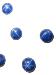 Zafiro Azul Estrella Redondo de 10x10 mm, 6.5 Quilates, Creado en Laboratorio, Cabujón Pulido con Efecto de Estrella de 6 Puntas, 5-5.5 mm de Altura para Joyería - Product Image 3