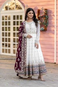 Stunning Faux Georgette Embroidered Gown Sequin Detailing Tassel Sleeves Decorative Border Dupatta Set Outfit ZW176 -DC - Product Image 5