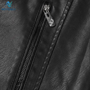 Veste en cuir de motard vintage élégante, doublure intérieure chaude pour l'hiver, coupe ajustée, écologique, légère, veste tendance pour tous les jours - Product Image 5