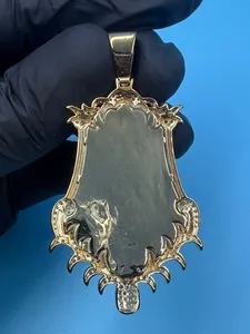 Moissanite Custom Name Pendant Rose Gold Plated 925 Sterling <b>Silver</b> Iced Script Necklace Casual/Sporty Women's Tishya Diamond - Product Image 5