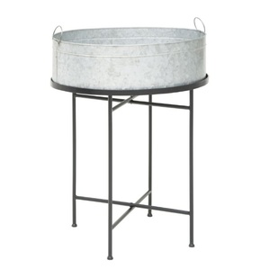 Modern Round Shape Galvanized Wine Bucket With Stand Ice <b>Cooler</b> Iron Wine Tub Indoor Outdoor Parties For Home Decoration On Sale - Product Image 4