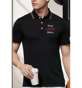 Men's Cotton Polo Shirt Short Sleeve Embroidered Logo Breathable Casual Knitted Solid Color Front Design - Product Image 2