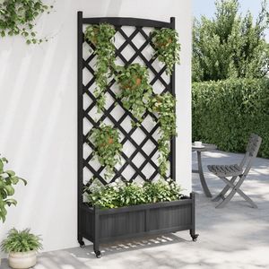 Macetero Grande Enrollable de Madera de Abeto Sólido, Color Negro, para Macetas y Jardineras - Product Image 3