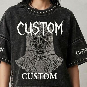 Camiseta Glory personalizada con pedrería, 100% algodón, tela suave y transpirable, estilo vintage nuevo, manga corta, unisex. - Product Image 5