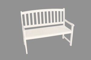 ม้านั่ง Shine Company สีขาว ออกแบบมาสำหรับการนั่งพักผ่อนกลางแจ้งและในสวน ด้วยสไตล์คลาสสิกและงานตกแต่งที่ทนทาน - Product Image 2