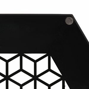 Wholesale Luxury Hexagonal Black Serving <b>Tray</b> Bulk Hotel Platter with Elegant Geometric Cutout Base and Silver Side Handles - Product Image 5