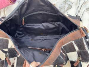 Nuevo Diseño, Bolsas de Viaje de Cuero Vacuno Auténtico, Diseño a Cuadros, Bolsa Hecha a Mano, Bolsa de Viaje Unisex, Multiusos, Bolsa de Gran Tamaño - Product Image 6