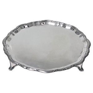 Plateau décoratif ovale moderne en argent avec design contemporain et pieds artisanaux en métal pour utilisation sur table, Diwali, multifonctionnel - Product Image 4