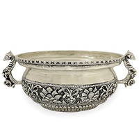 Artisanat indien écologique en cuivre fait main, bol décoratif plaqué argent pour la maison, pot flottant décoratif pour fleurs