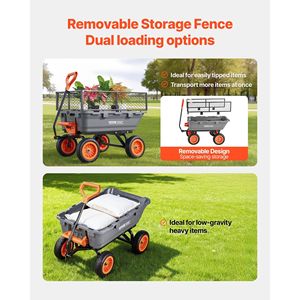 Carrello da Giardino in Polietilene da 360 kg con Meccanismo di Scarico Rapido, Recinzione di Stoccaggio a 90 Gradi, Carriola a 180 Gradi per Uso Giardino - Product Image 5