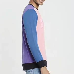 Long Sleeve Men's Pullover Sweatshirts 100% Polyester Winter Breathable Fleece High Quality Crew Neck Windproof Plain Dyed - Product Image 5