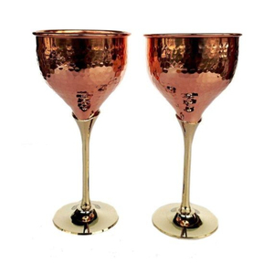 Pure Copper <b>Wine</b> Glass with Grape Vines Embossed Design & Brass Bottom Stand Handcrafted Luxury Copper <b>Goblet</b> For Bars Hotels - Product Image 6