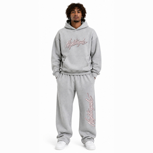 Survêtement personnalisé en gros, qualité supérieure, 100% coton, prix d'usine, molletonné, uni, épais, pour le jogging - Product Image 2