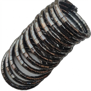 Pulseras en Espiral Color Gris Metálico, Brazalete Metálico Multicapa en Espiral, Brazalete Minimalista Apilable, Joyería Punk Gótica para Mujeres y Hombres - Product Image 1