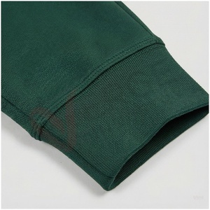 Conjunto Deportivo para Hombre en Verde Oscuro, Manga Larga, Cuello Alto, Cierre Frontal con Cremallera, Color Sólido, Transpirable, Corte Regular, para Otoño - Product Image 6