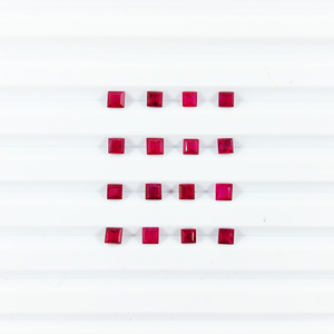 Rubis de Birmanie naturels non traités, carrés calibrés de 4 mm, pierres précieuses de rubis naturelles facettées pour la fabrication de bijoux, prêtes à l'emploi - Product Image 2